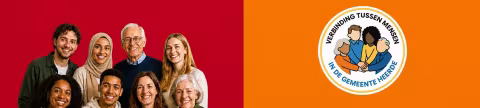 breed met mensen en logo roo oranje
